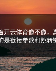 别只盯着开云体育像不像，真正要看的是链接参数和跳转链