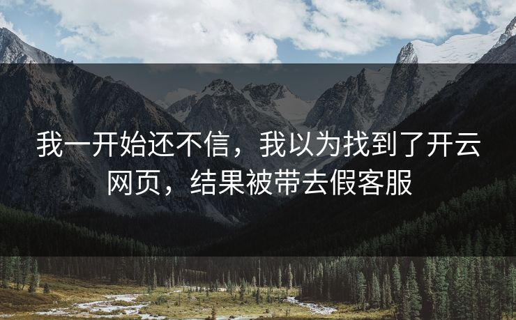 我一开始还不信，我以为找到了开云网页，结果被带去假客服
