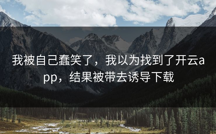 我被自己蠢笑了，我以为找到了开云app，结果被带去诱导下载